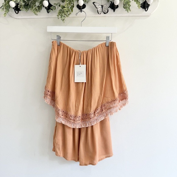 The Jetset diaries javasu Shorts romper New Xs Boho Tasseled Festival - Picture 1 of 5